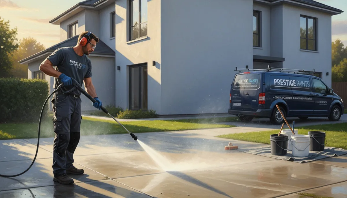 Minneapolis, MN concrete pressure cleaning for driveways and walkways by Minneapolis Paint Pros